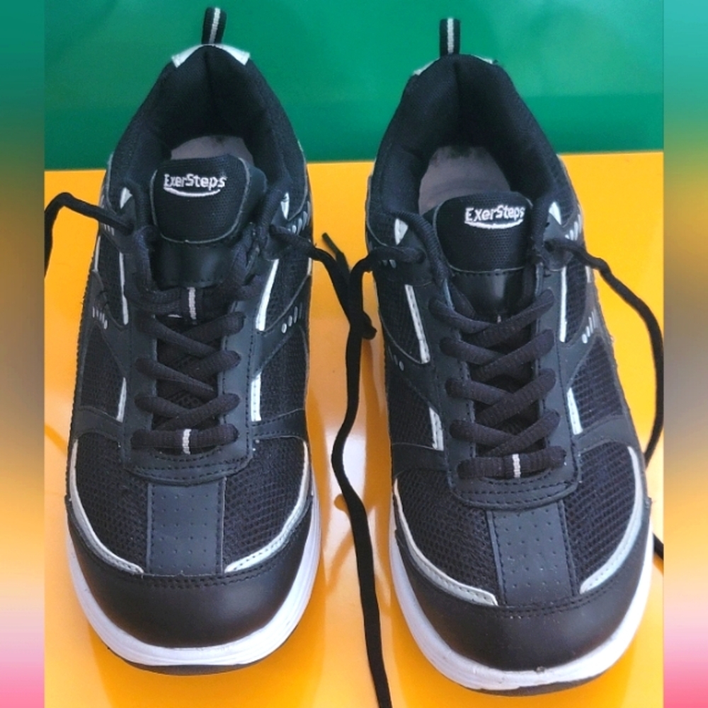 EXERSTEPS  Black Athletic Shoes